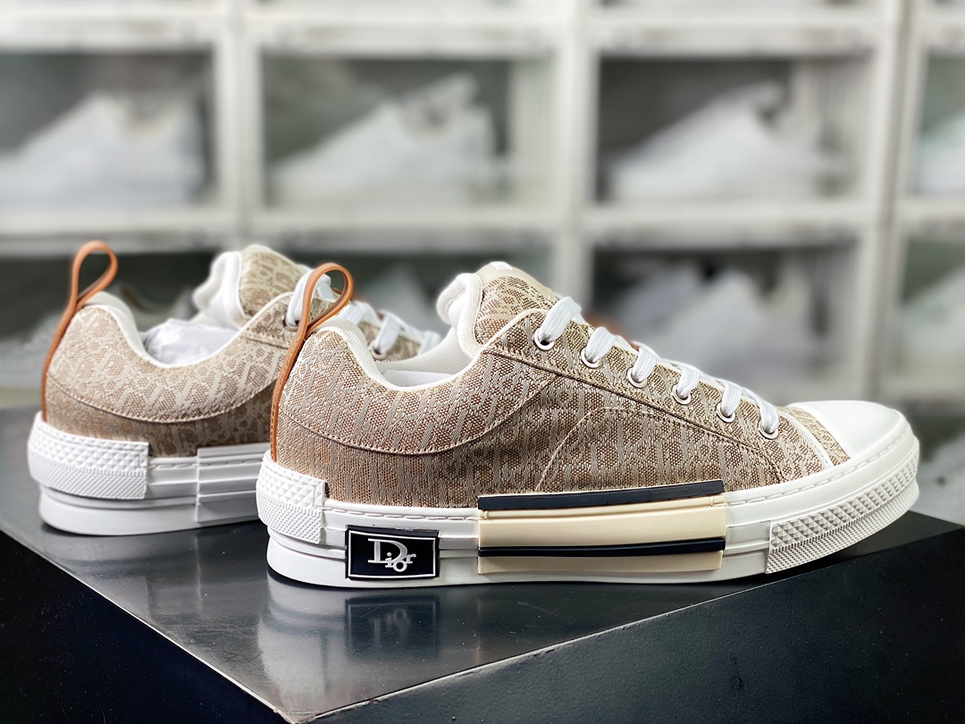 Dior/Dior Walk'n'Dior Low Walker series low-top versatile height-enhancing casual sports thick-soled sneakers ”Canvas nude pink beige” KCK385OBE_S21U