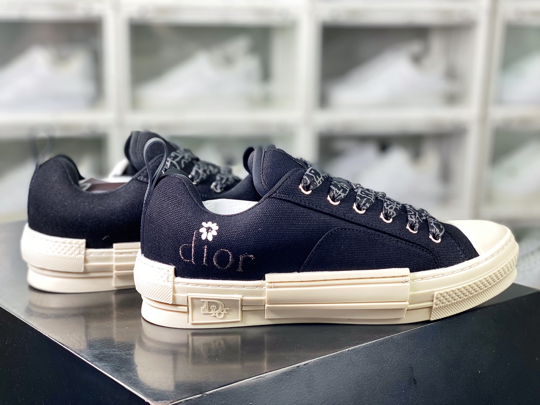 Dior Walk'n'Dior Low Walker series low-top versatile height-enhancing casual sports thick-soled sneakers ”Canvas Black”