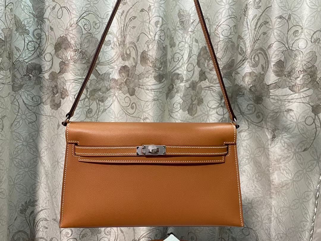 NO:699226,New Kelly Elan armpit bag 27cm, original imported Esom leather [golden brown] gold and silver buckle, counter synchronization, handmade wax thread sewing, pure steel hardware, in stock, Hermes, Hermes,19860909新品 Kelly Elan 腋下包 27cm 原厂进口Esom皮【金棕】金银扣 专柜同步 手工蜡线缝制 纯钢五金 现货,爱马仕,hermes,Hermes,,Bag