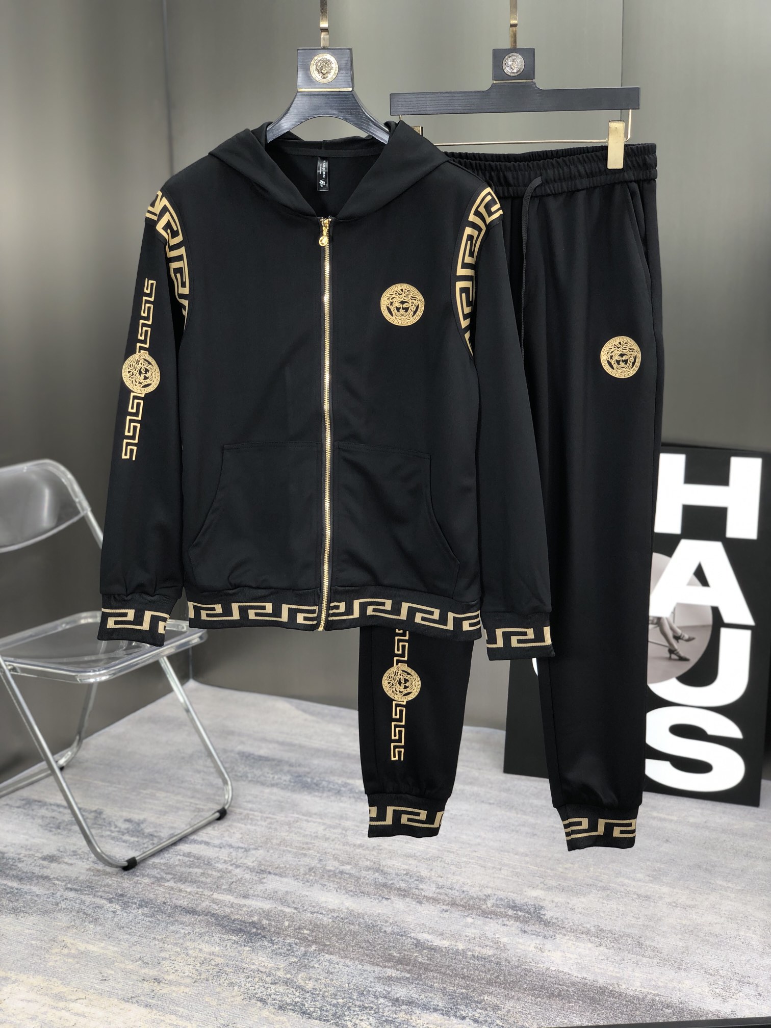 Versace Clothing Two Piece Outfits & Matching Sets AAA Class Replica Fall/Winter Collection Fashion Hooded Top