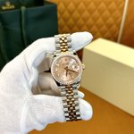 Rolex Datejust Watch Gold Rose Set With Diamonds Automatic Mechanical Movement