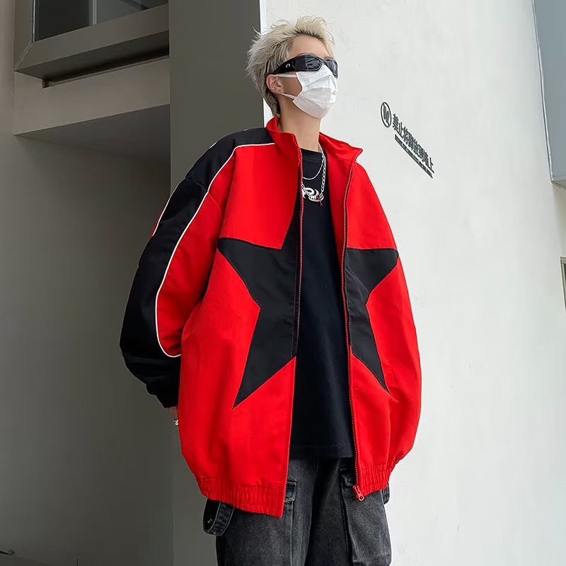 “High Street Stars Jacket Collection: Spring, Autumn, Winter Styles in Grey, Red” - 图片 2