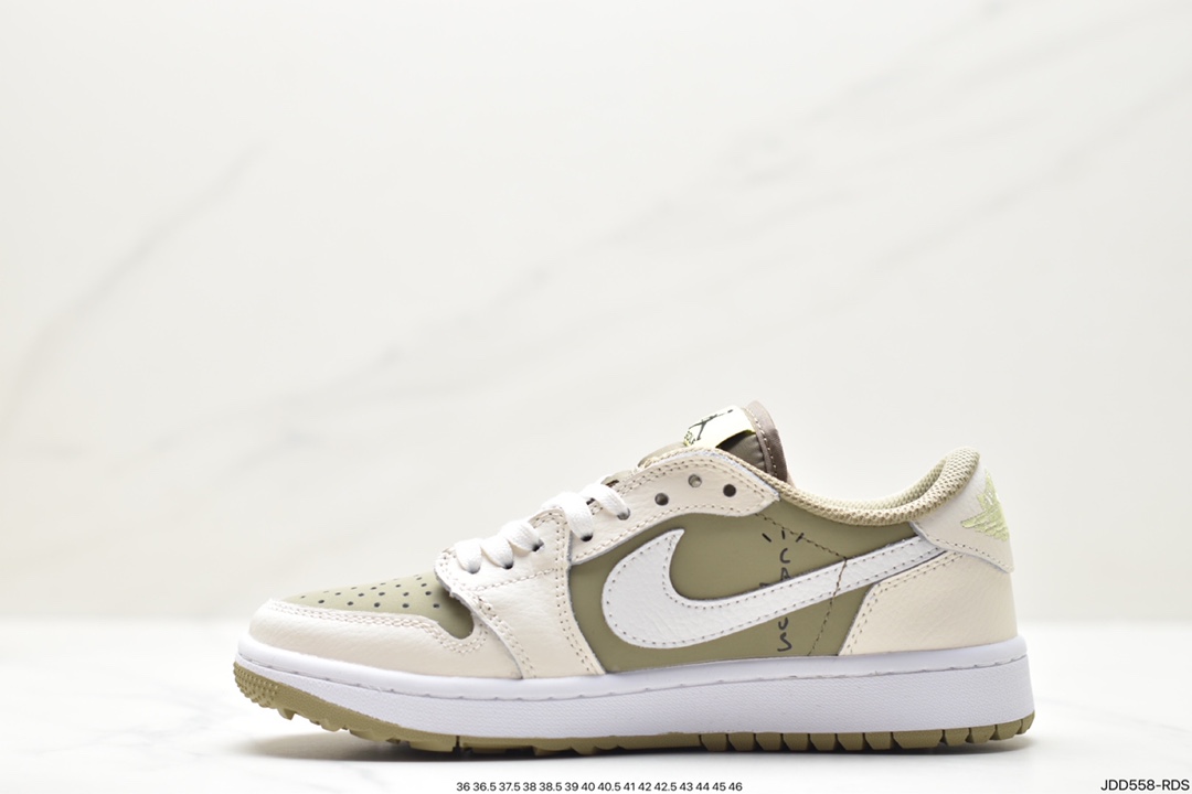 fragment design x Travis Scott x Nike Air Jordan 1 Low OG SP ”Black/Green Toe” AJ1 Jordan 1 basketball shoes FZ3124-200