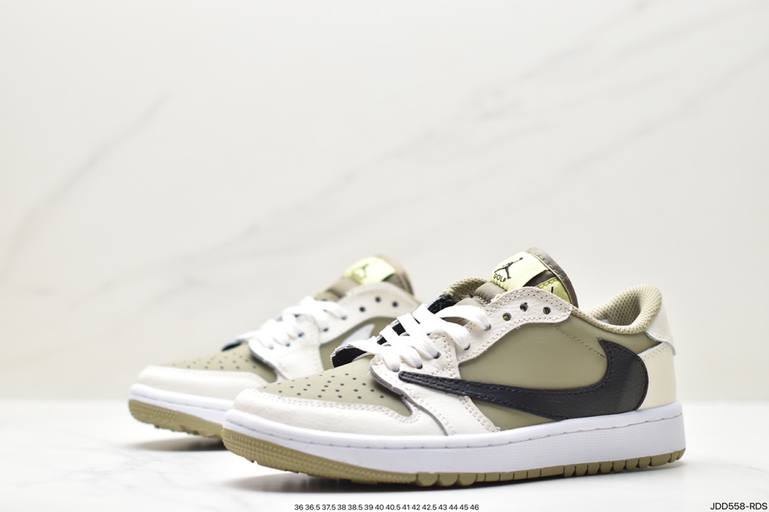 fragment design x Travis Scott x Nike Air Jordan 1 Low OG SP ”Black/Green Toe” AJ1 Jordan 1 basketball shoes FZ3124-200