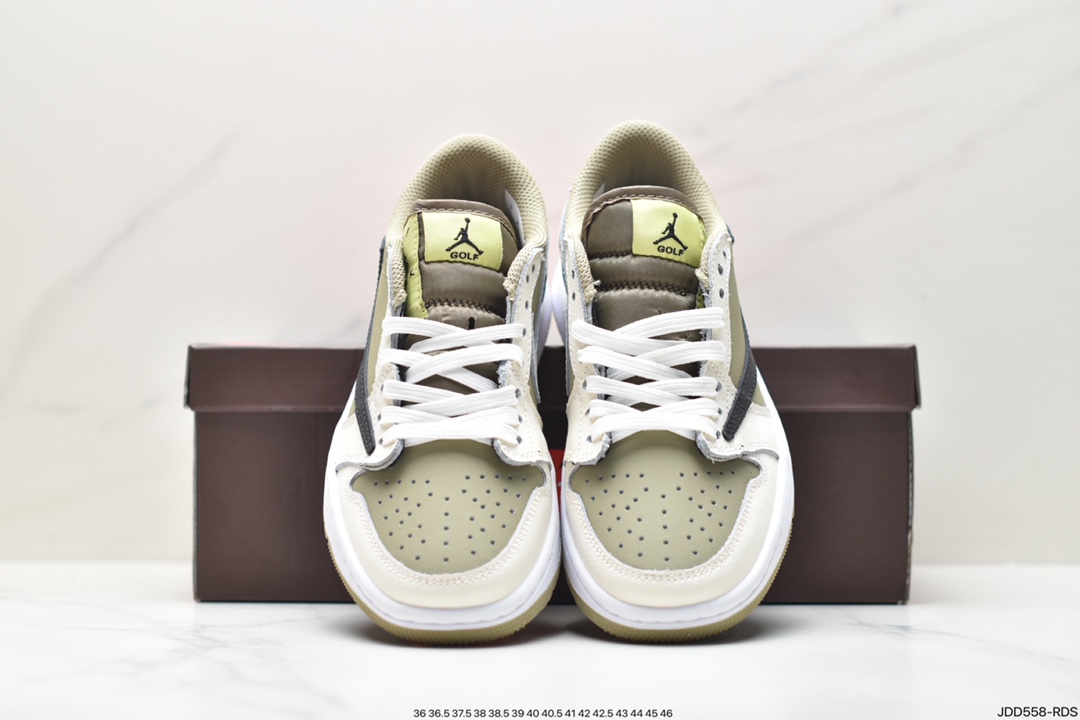 fragment design x Travis Scott x Nike Air Jordan 1 Low OG SP ”Black/Green Toe” AJ1 Jordan 1 basketball shoes FZ3124-200