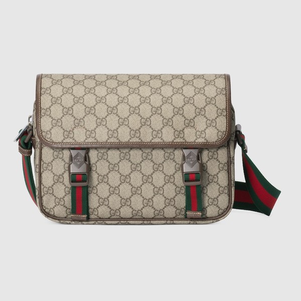 Gucci GG Supreme Messenger Bags Beige Brown Green Red Canvas Nylon