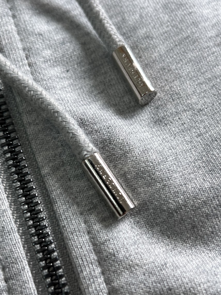 Burberry Men's Grey Cotton Zip-Up Hoodie with Signature Check Trim 6 a1694108963243 8242