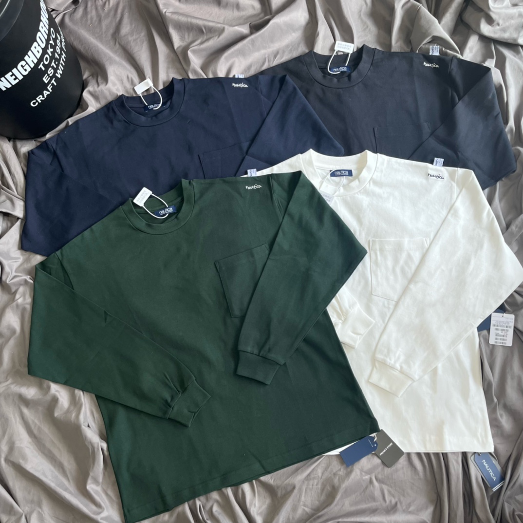 P130
NAUTICA JAPAN长谷川兼制重磅口袋长袖T恤打底衫

S  胸围60 衣长71 肩宽56
M胸围62 衣长73 肩宽58
L  胸围65 衣长75 肩宽60
XL胸围68 衣长77 肩宽62