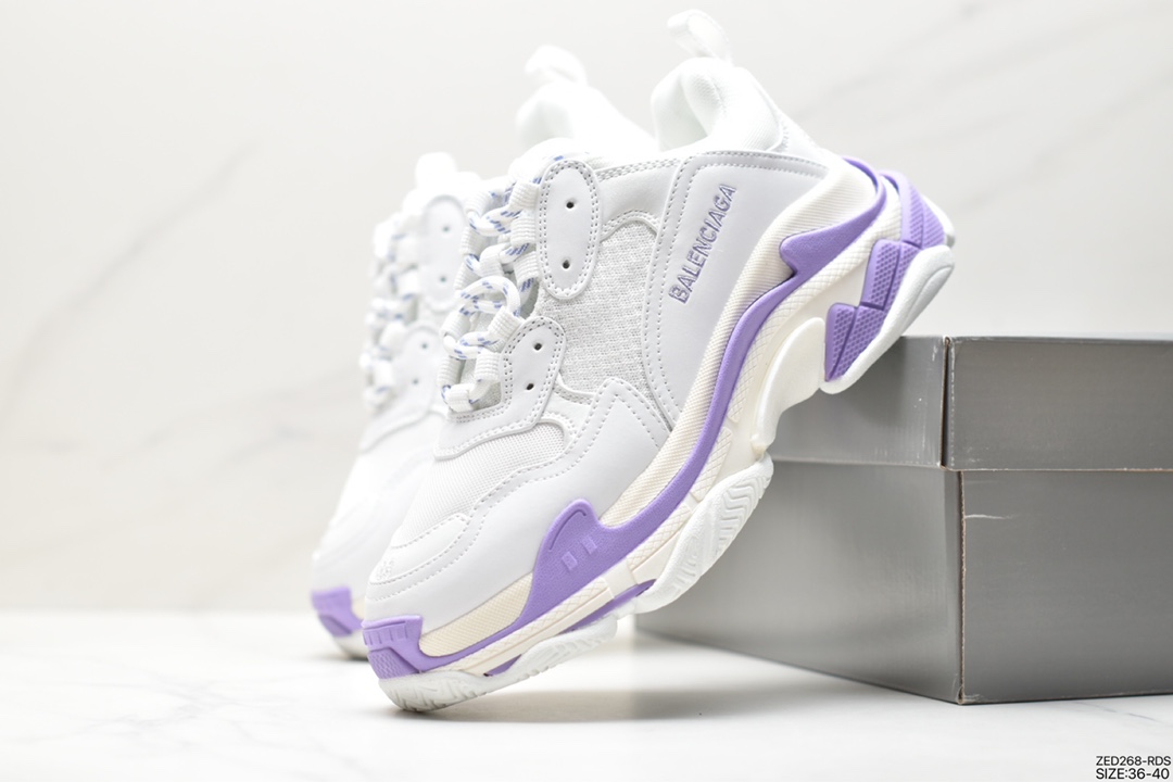 260 BALENCIAGA Triple S 巴黎世家/Balenciaga 三代做旧厚底老爹鞋