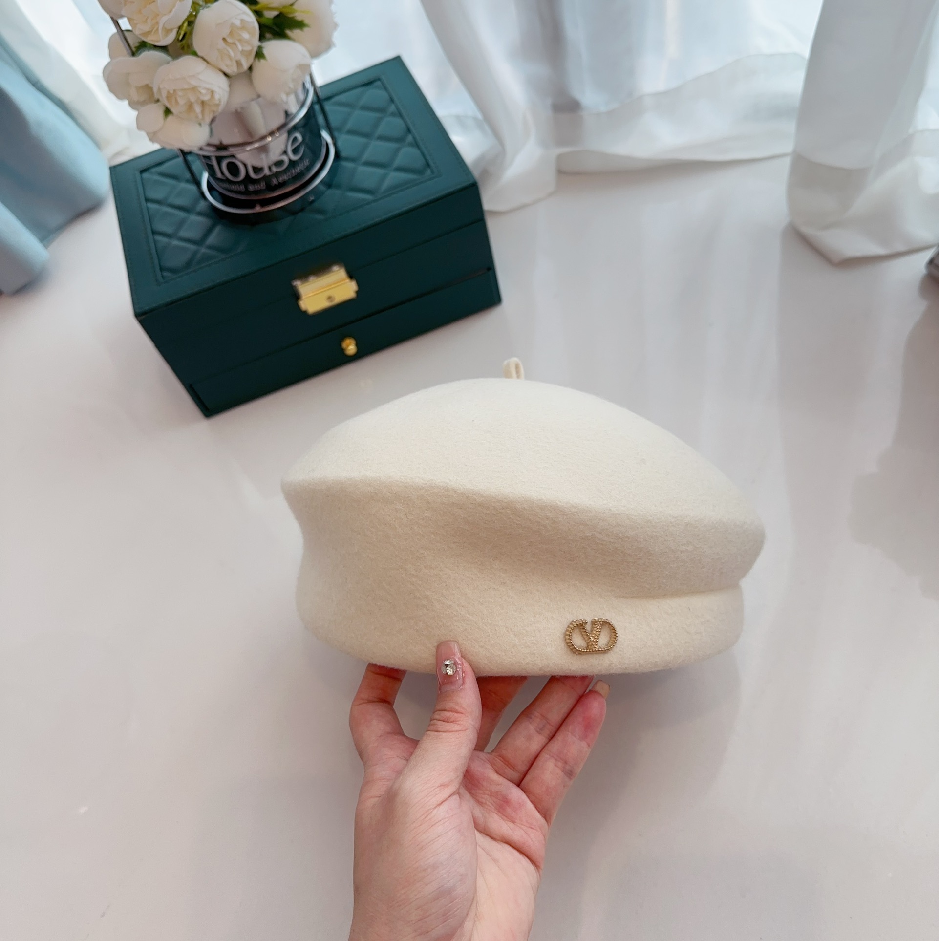 [Valentino Hats]Valentino autumn and winter new styling wool beret Little Fair