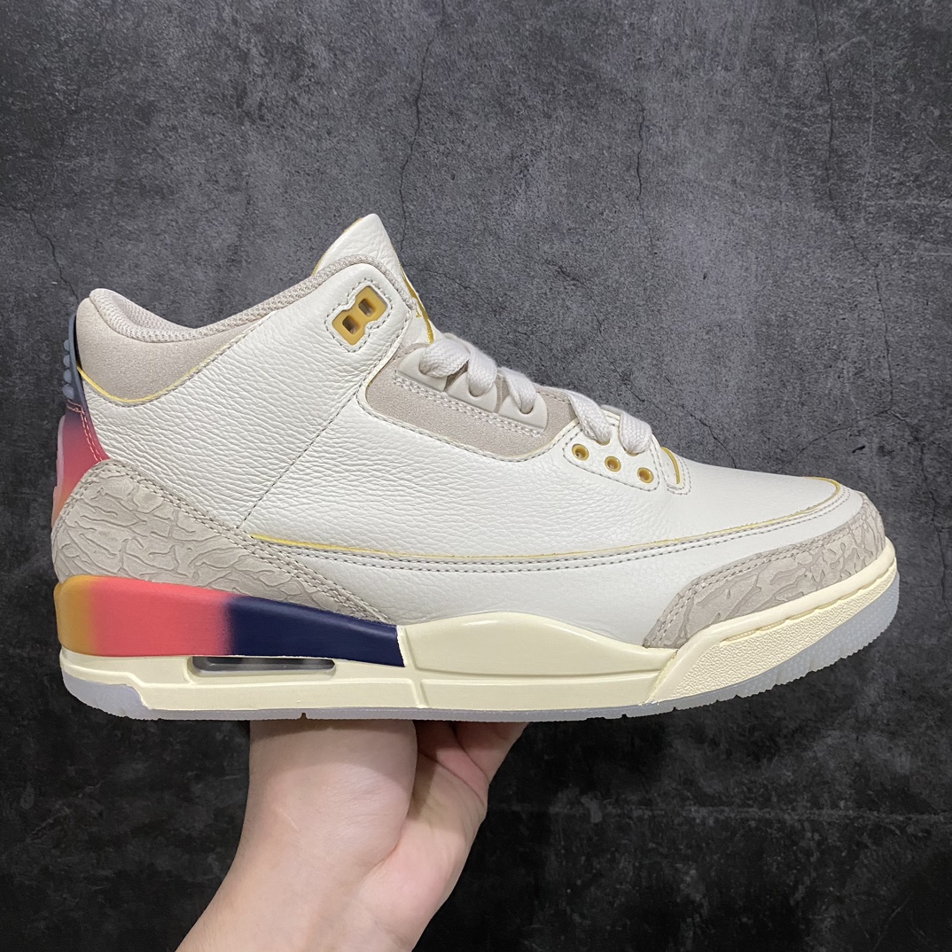 【JS纯原】J Balvin x Air Jordan 3 Retron彩虹渐变笑脸 FN0344-901n纯原大厂制作 原装原材料组装n#原厂楦、纸板开发 最纯正三代版型n#原底真实气垫 回弹反馈充足n完美鞋楦打造 市面最高工艺一切细节如图实拍 所见所得‼nSize: 40 40.5 41 42 42.5 43 44 44.5 45 46 47.5-莆田鞋批发中心