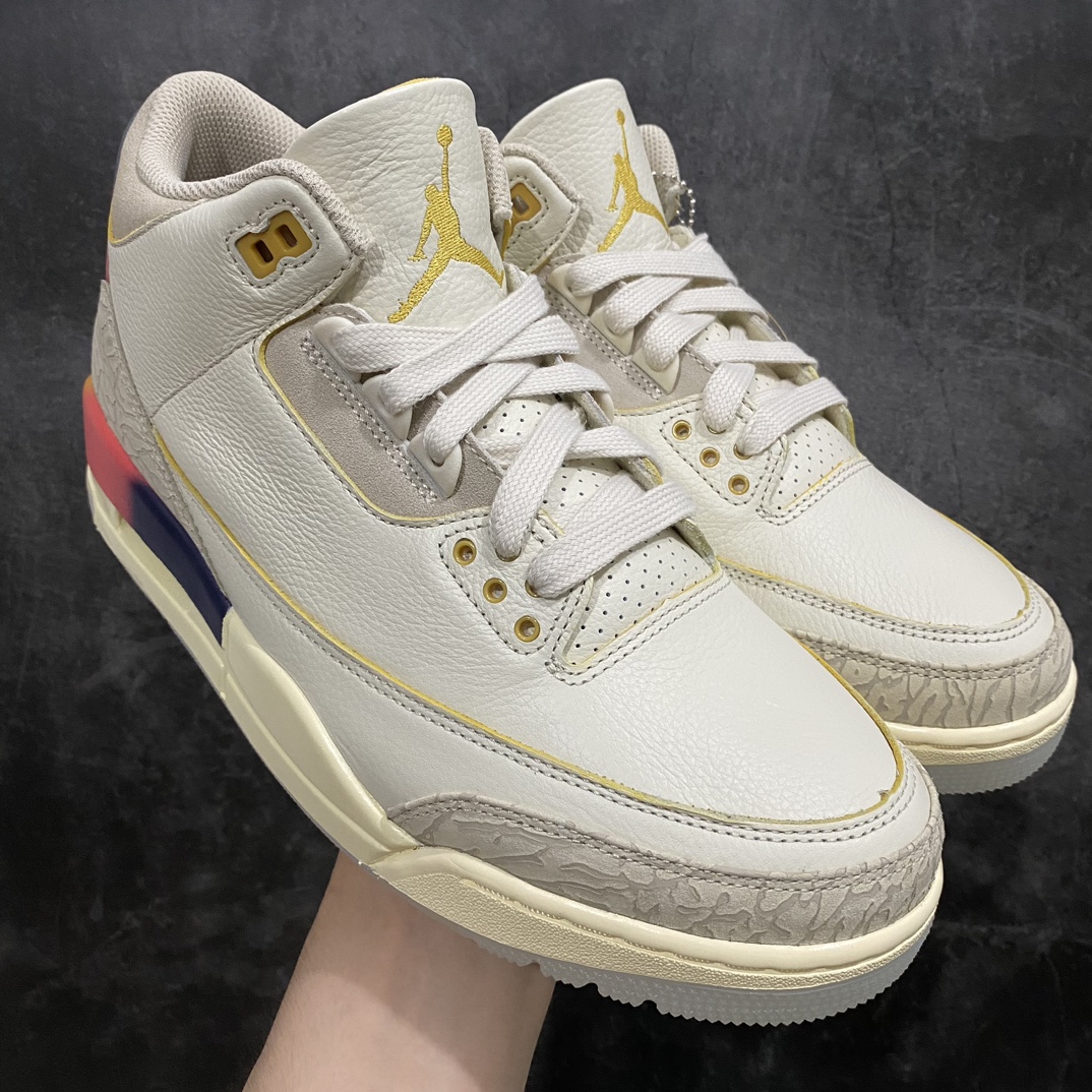 【JS纯原】J Balvin x Air Jordan 3 Retron彩虹渐变笑脸 FN0344-901n纯原大厂制作 原装原材料组装n#原厂楦、纸板开发 最纯正三代版型n#原底真实气垫 回弹反馈充足n完美鞋楦打造 市面最高工艺一切细节如图实拍 所见所得‼nSize: 40 40.5 41 42 42.5 43 44 44.5 45 46 47.5-莆田鞋批发中心