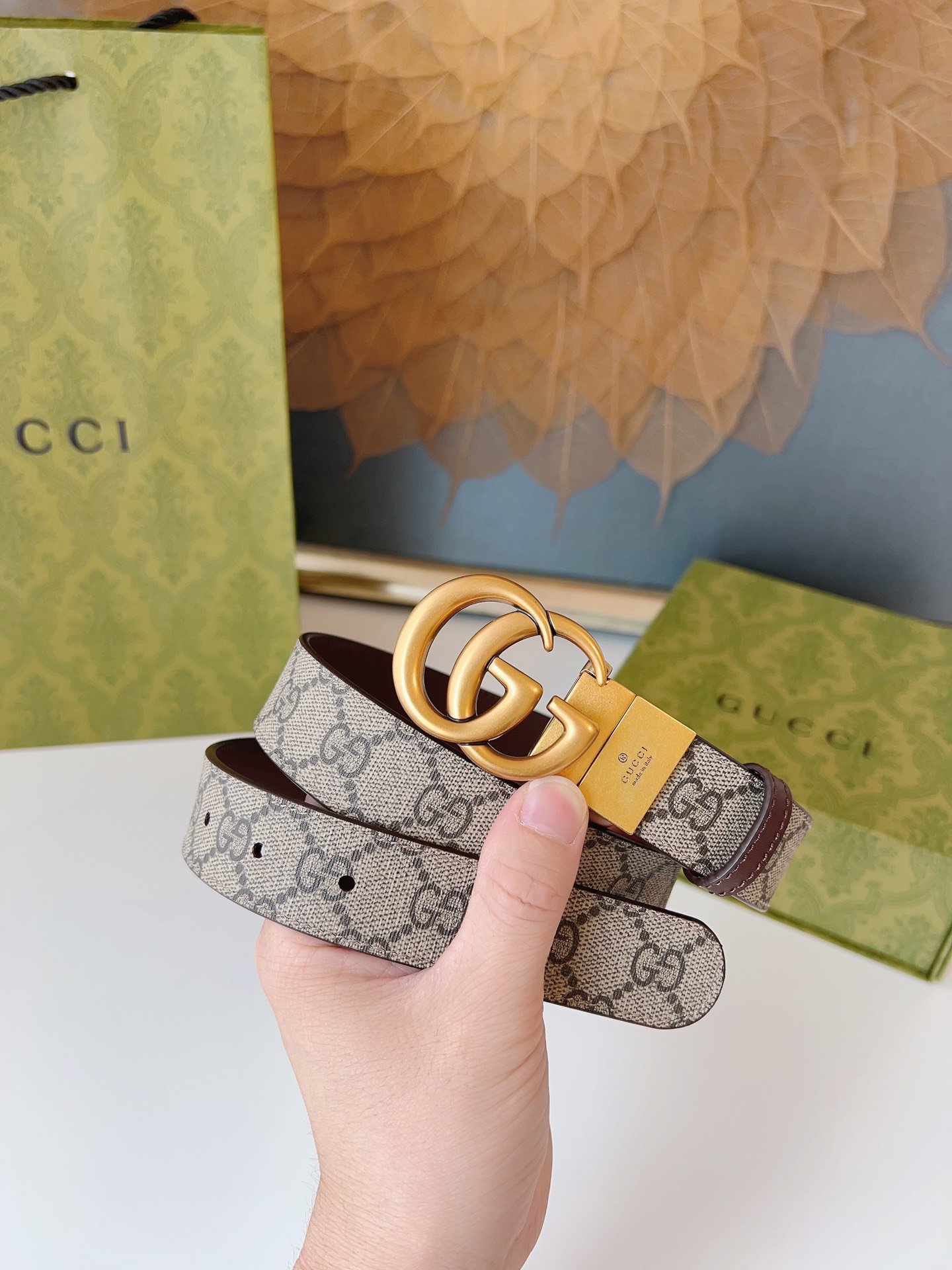 Gucci原单经典高级进口原厂专用皮寬度3.0cm2.0cm