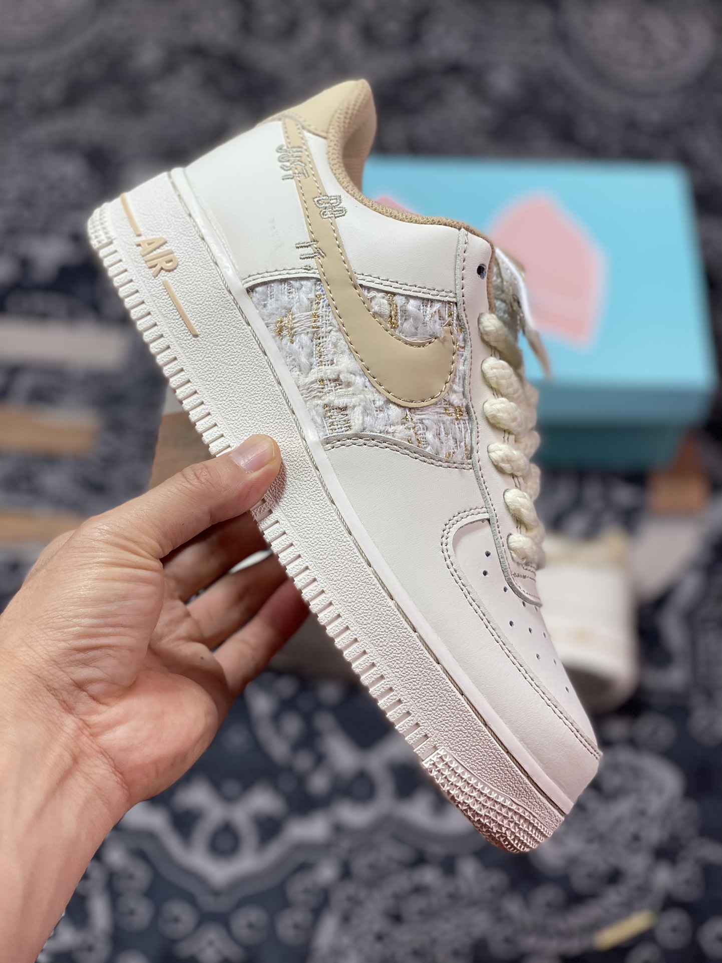 Nk Air Force 1'07 Low ”Just Do It” Chanel style series sneakers FJ7740-012