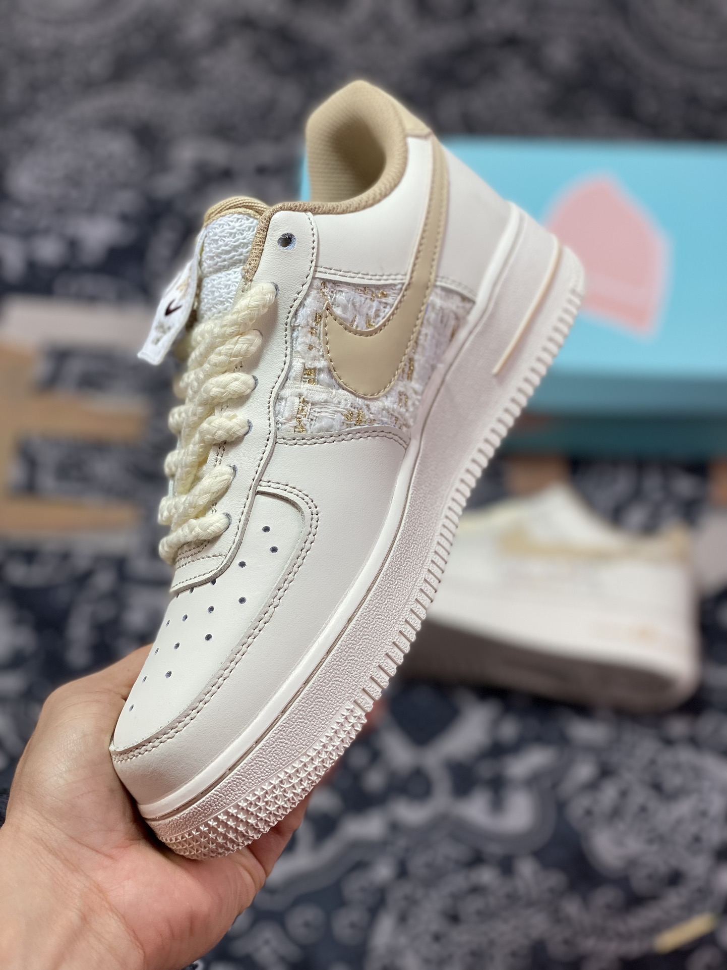 Nk Air Force 1'07 Low ”Just Do It” Chanel style series sneakers FJ7740-012