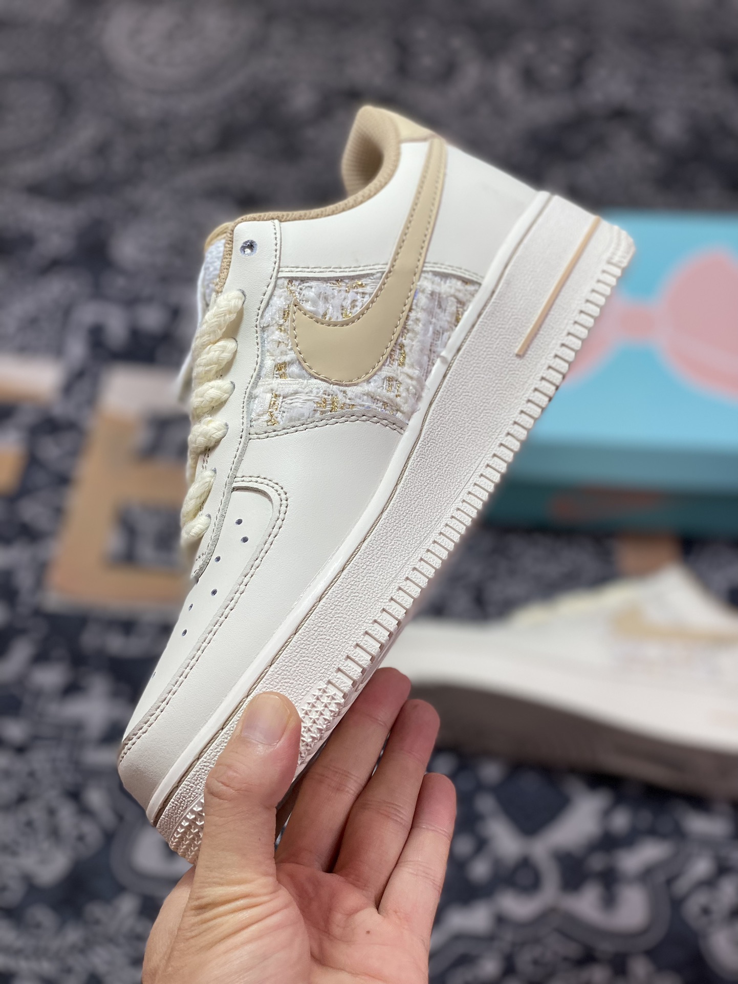 Nk Air Force 1'07 Low ”Just Do It” Chanel style series sneakers FJ7740-012