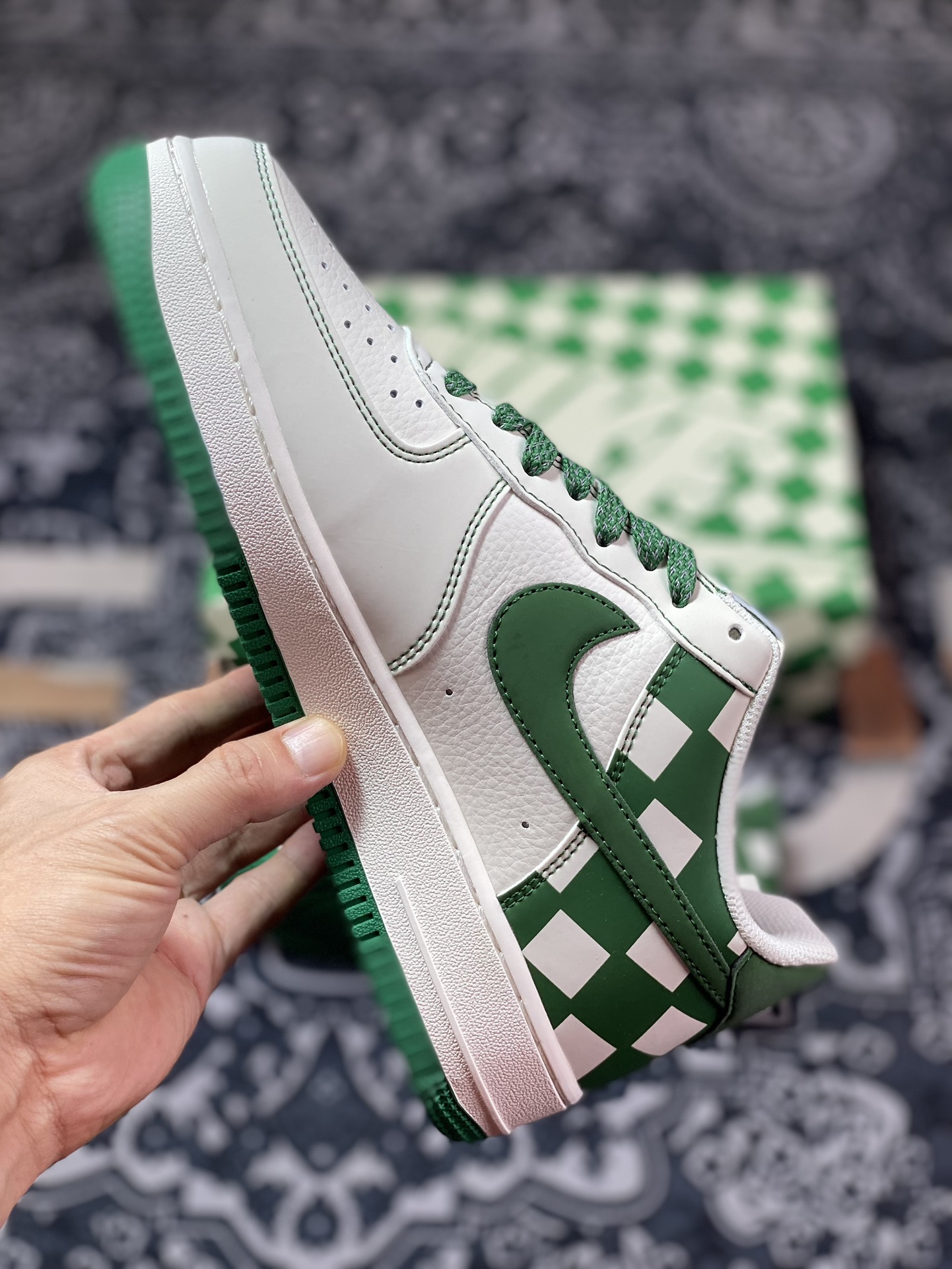 Air Force 1'07 Low White Green Plaid GZ5688-011