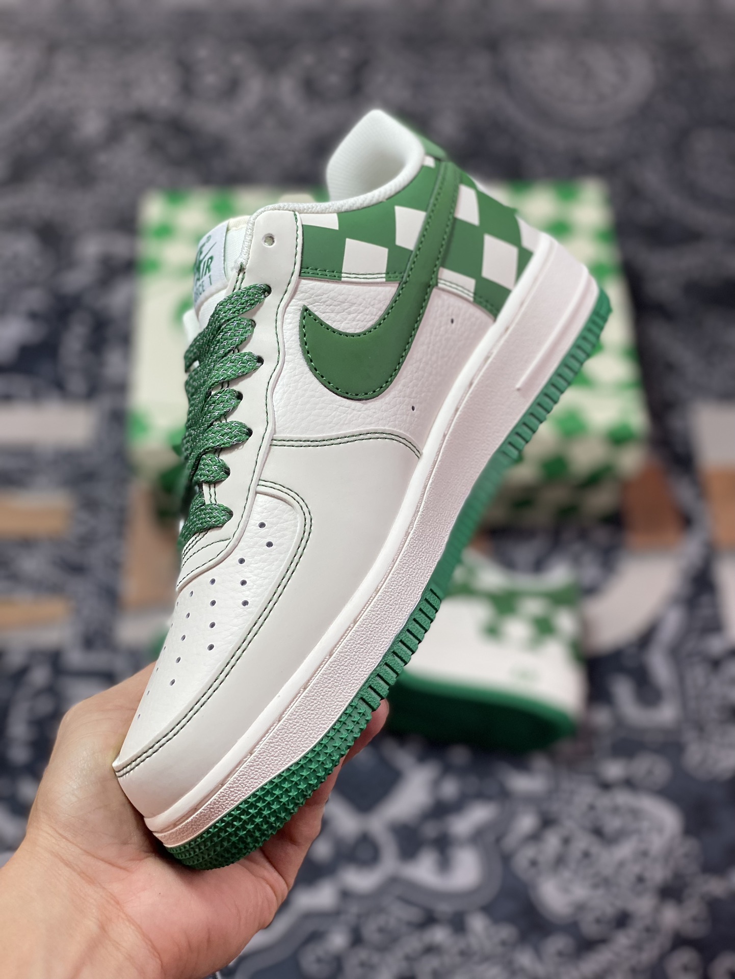 Air Force 1'07 Low White Green Plaid GZ5688-011