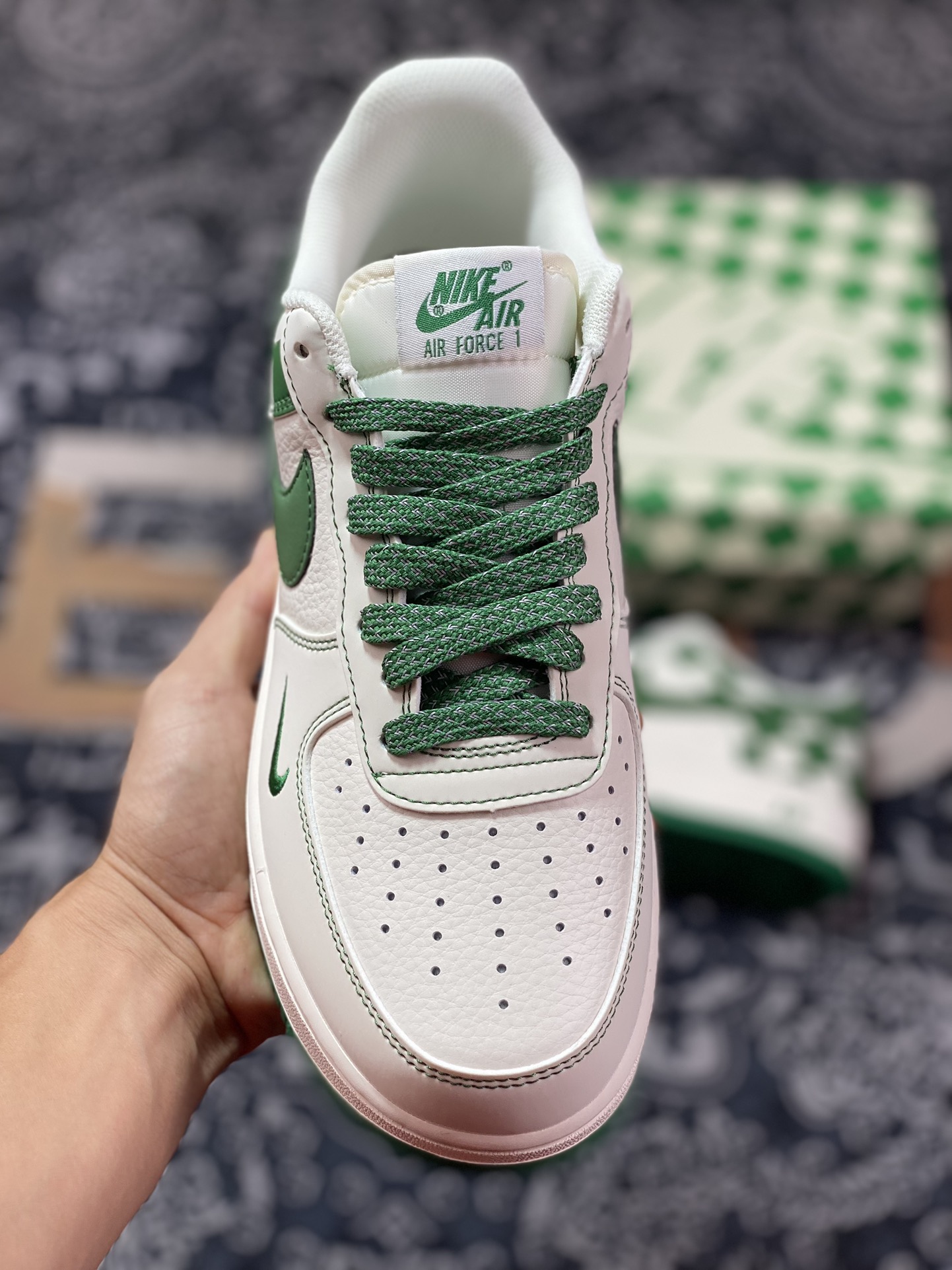 Air Force 1'07 Low White Green Plaid GZ5688-011