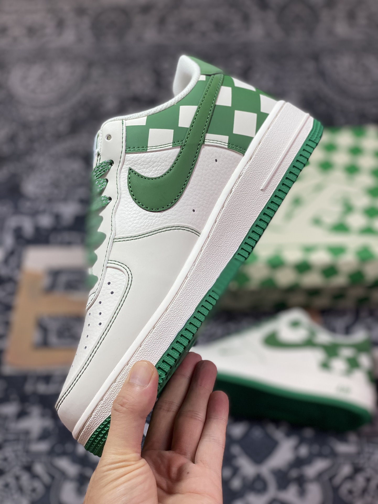 Air Force 1'07 Low White Green Plaid GZ5688-011