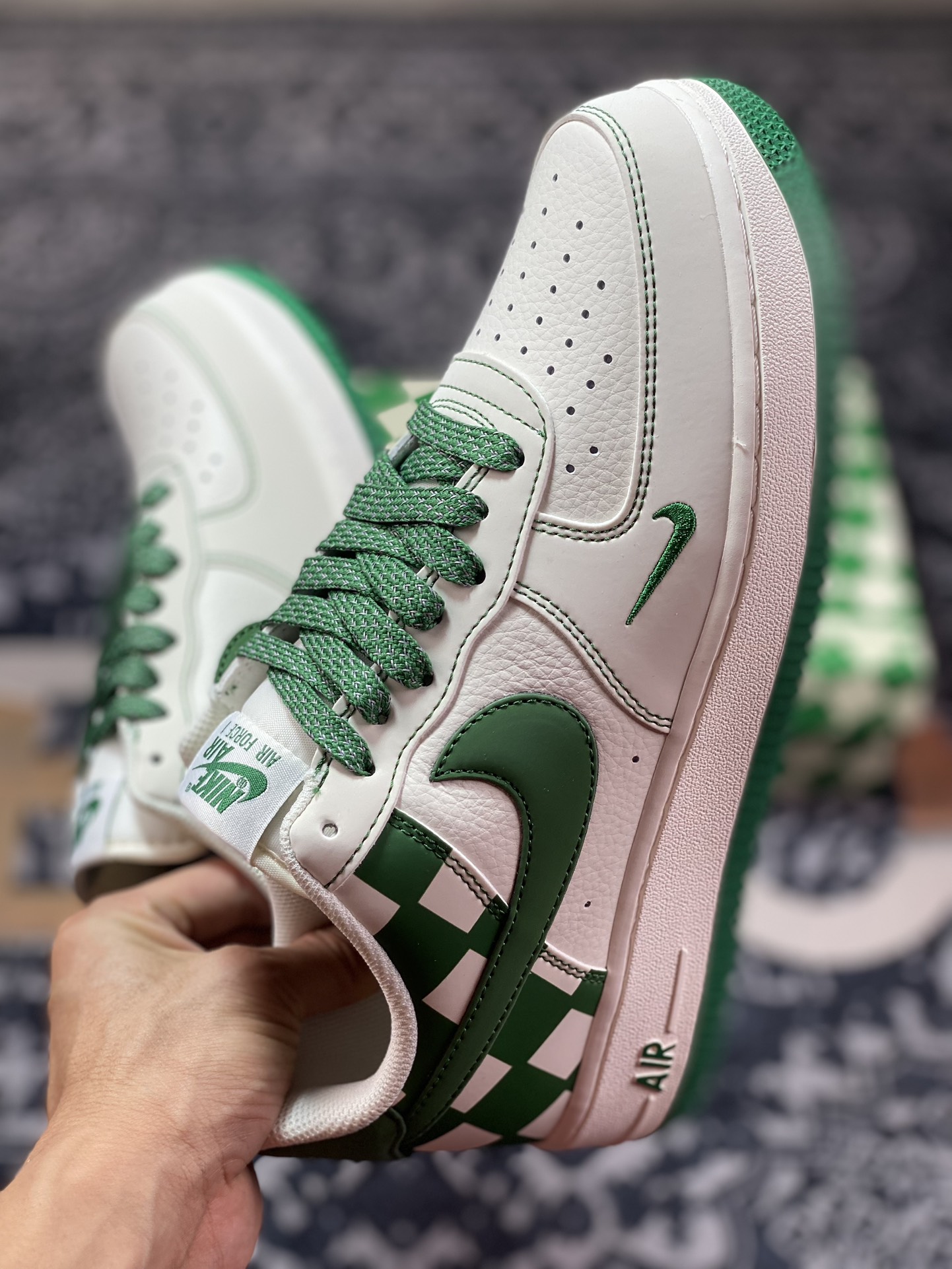 Air Force 1'07 Low White Green Plaid GZ5688-011