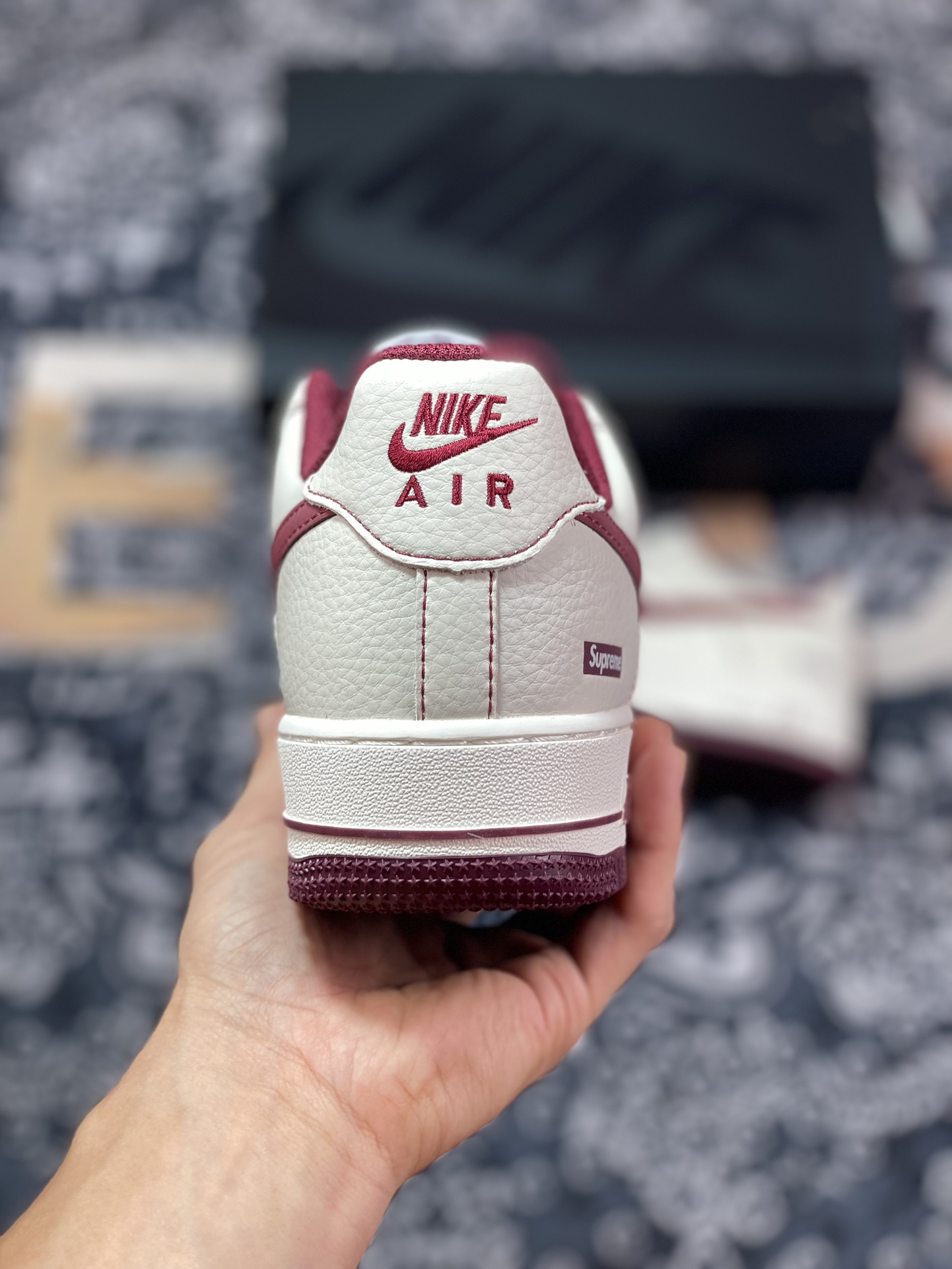 Sup x Air Force 1 Low joint beige wine red SU0220-013