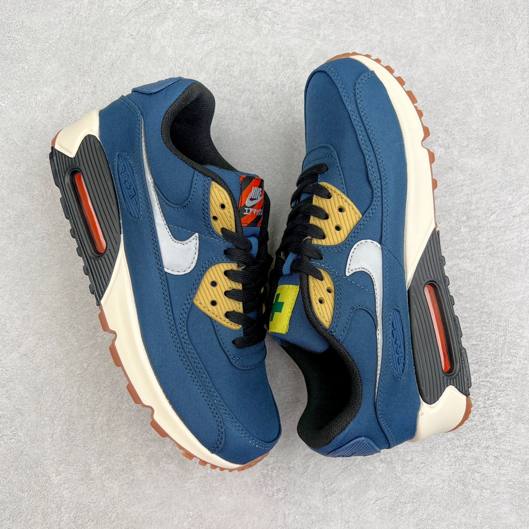 图片[3]-＃MX版 NK Air MAX 90 气垫复古减震跑步鞋 CW1409-400 经典重温 独家陆续补货 外单专供大厂出品 品质稳定 一百余色 终端操作 Air Max 90于1990年推出 来自Air Max系列 在Air Max 1的基础上改进而得 增加了气垫面积 外型上也更为流线 最特別的就是加入了菱纹塑胶嵌板 为Air Max 90增添了许多潮流气息 皮革鞋面 造就出色耐穿性和支撑力 Max Air缓震配置搭配泡棉中底 令Air Max 90轻盈而舒适 华夫格橡胶外底 铸就Air Max 90非凡的抓地力 而Air Max 90不仅是一双跑鞋 它成功跨越了时间的演进 成为了球鞋文化与潮流圈中最熟为人知的鞋款之一 尺码：36 36.5 37.5 38 38.5 39 40 40.5 41 42 42.5 43 44 44.5 45-选品中心