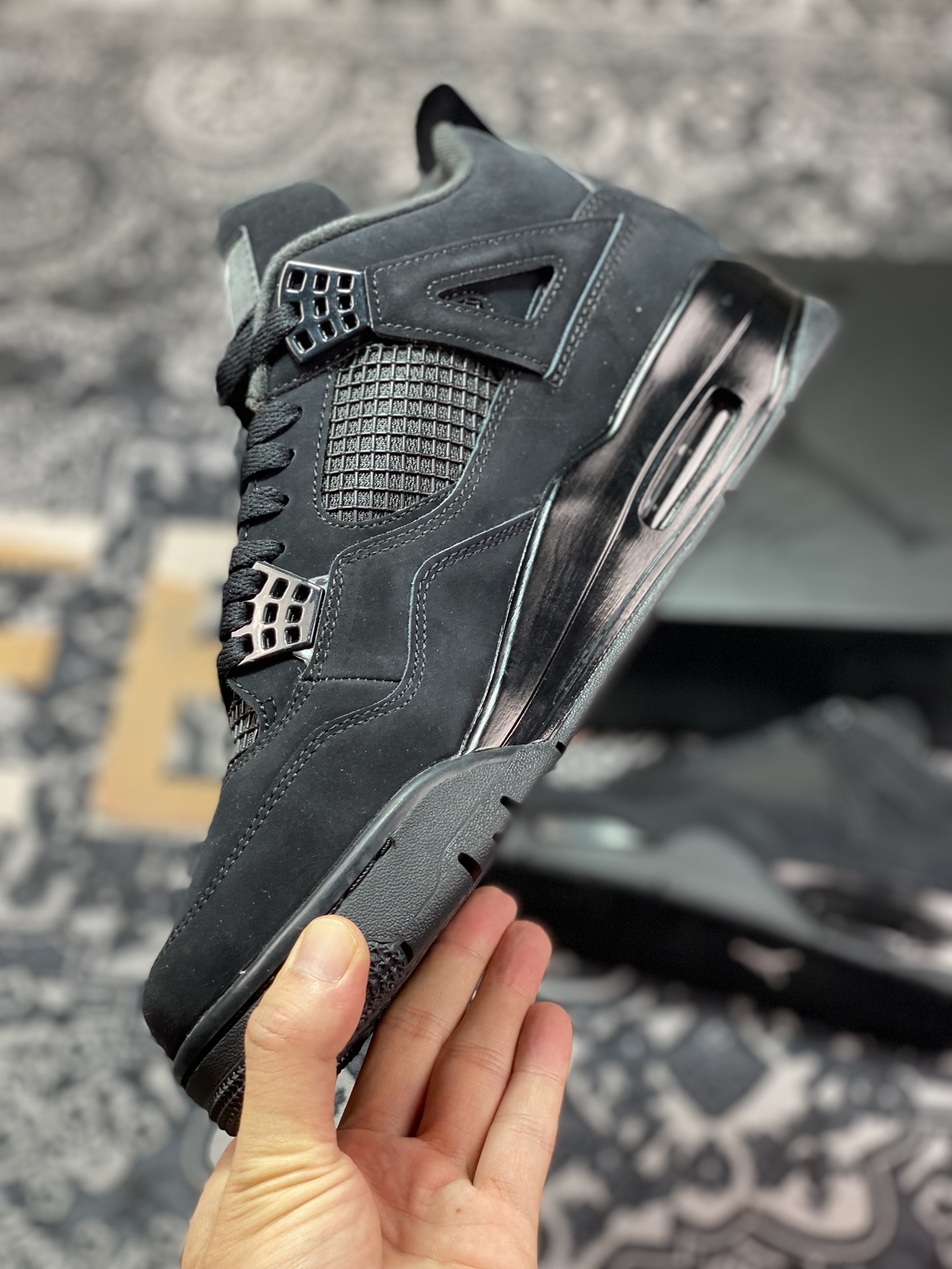 New Green X Peak Version New Upgrade Air Jordan 4 Retro ”Black Cat” Black Warrior/Black Cat CU1110-010