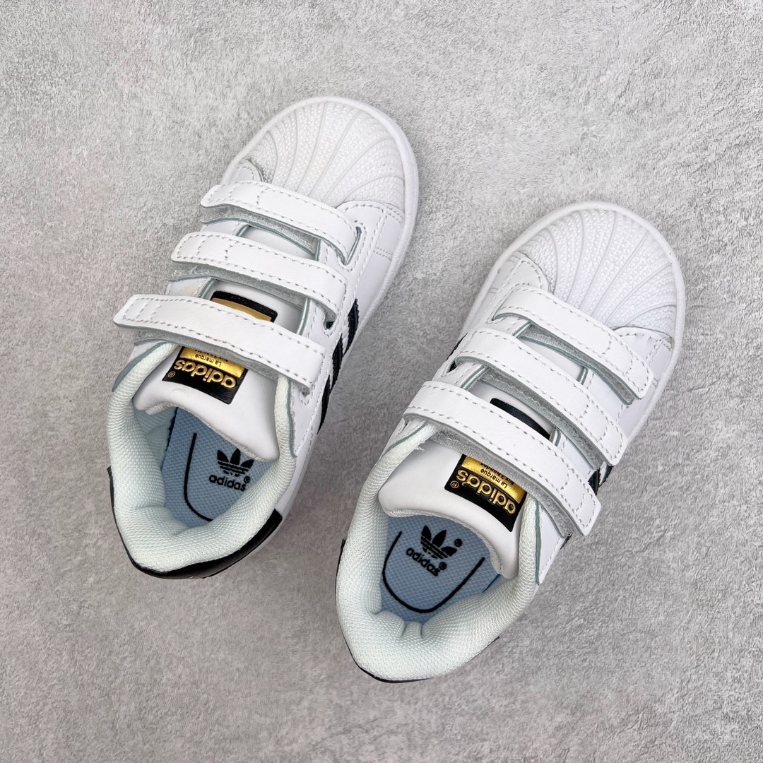 图片[3]-Adidas Superstar Foundation CF 官网同步魔术扣 贝壳头童鞋 萌娃必备 亲子套装首选金标贝壳头魔术贴童鞋 原装一体超软蓝底 脚感非凡 尺码：28 29 30 31 32 33 34 35-选品中心