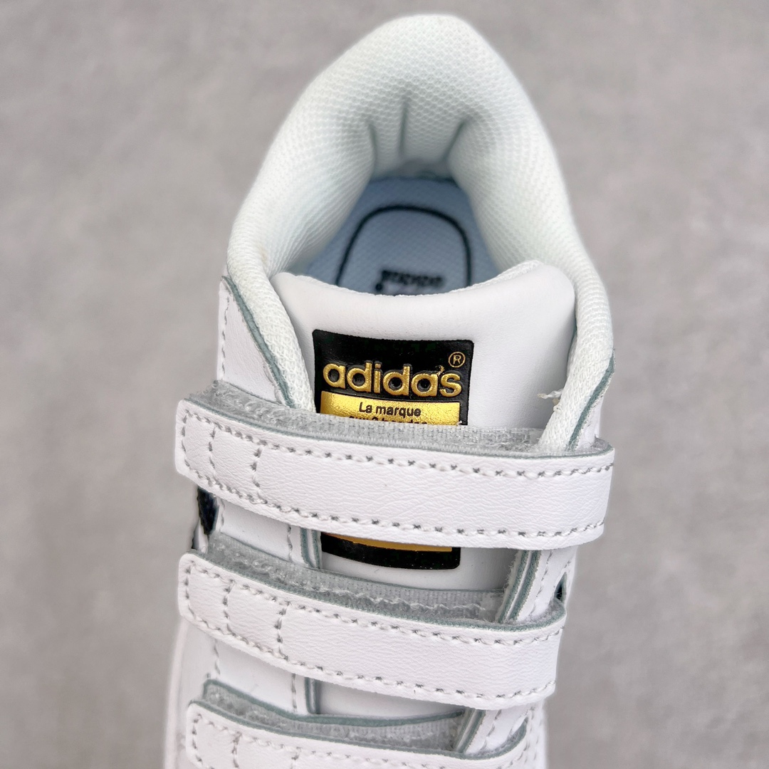 图片[5]-Adidas Superstar Foundation CF 官网同步魔术扣 贝壳头童鞋 萌娃必备 亲子套装首选金标贝壳头魔术贴童鞋 原装一体超软蓝底 脚感非凡 尺码：28 29 30 31 32 33 34 35-选品中心