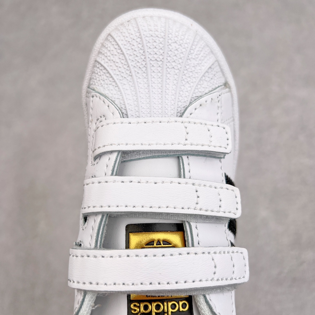 图片[4]-Adidas Superstar Foundation CF 官网同步魔术扣 贝壳头童鞋 萌娃必备 亲子套装首选金标贝壳头魔术贴童鞋 原装一体超软蓝底 脚感非凡 尺码：28 29 30 31 32 33 34 35-选品中心