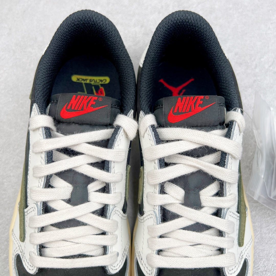 图片[9]-💰240 ＃SZ纯原 Travis Scott x Air Jordan AJ1 Low OG TS联名白黑绿倒钩低帮中童童鞋 DZ5909-106 重新定义童鞋市场 市场第一款原装童鞋 上脚必是全班最靓的仔 原纸板数据开发 原厂配置 市面唯一原装批次区别市面 原厂大底磨具真实半码 同步原厂十三个尺码段 原厂Prime Asia贝利进口皮料加持 原盒原配 原厂拉帮工艺 针距密度一致 后跟弧度收口自然不对折 极致一眼正品既视感 进口电脑针车工艺 鞋面清洁度最高QC检验标准 控制溢胶 广东原厂电绣工艺 鞋标鞋盒 防尘纸 均采购来自原厂 尺码：27.5 28 28.5 29.5 30 31 31.5 32 33 33.5 34 35 36 编码：by3936010-运动鞋