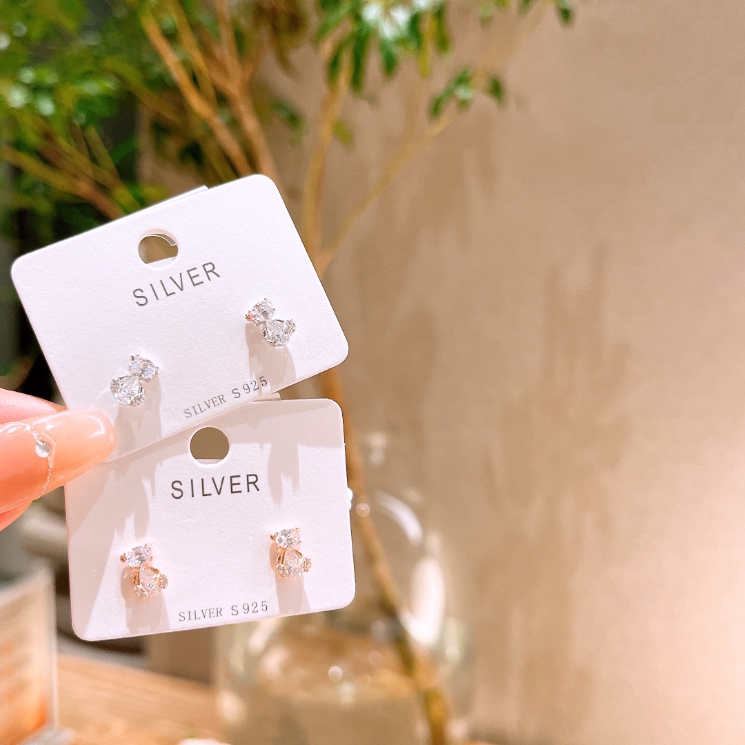 Hypoallergenic Silver Earrings Ins Style Anniversary Silver