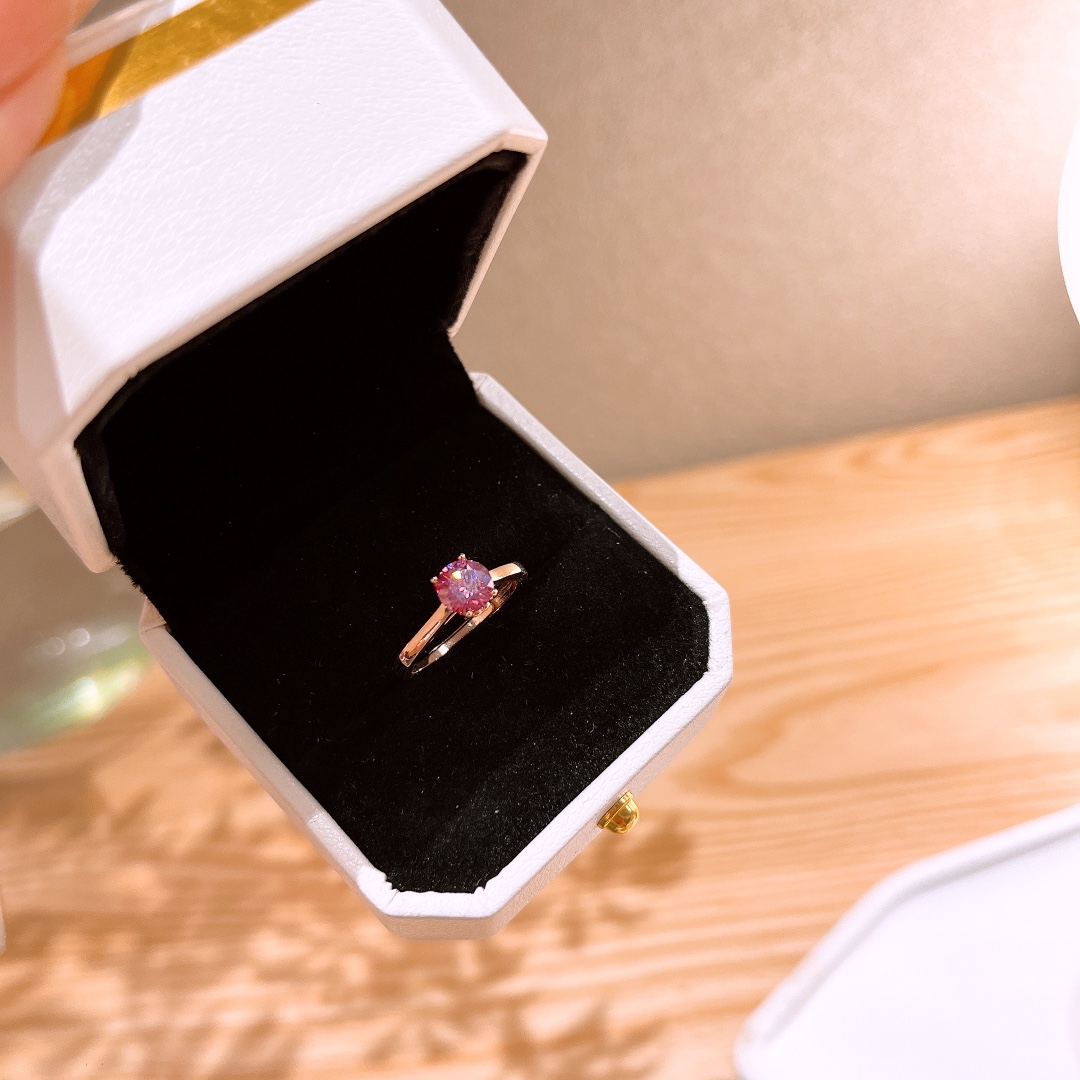 High Polish Silver Moissanite Ring Premium Spring Festival Gold