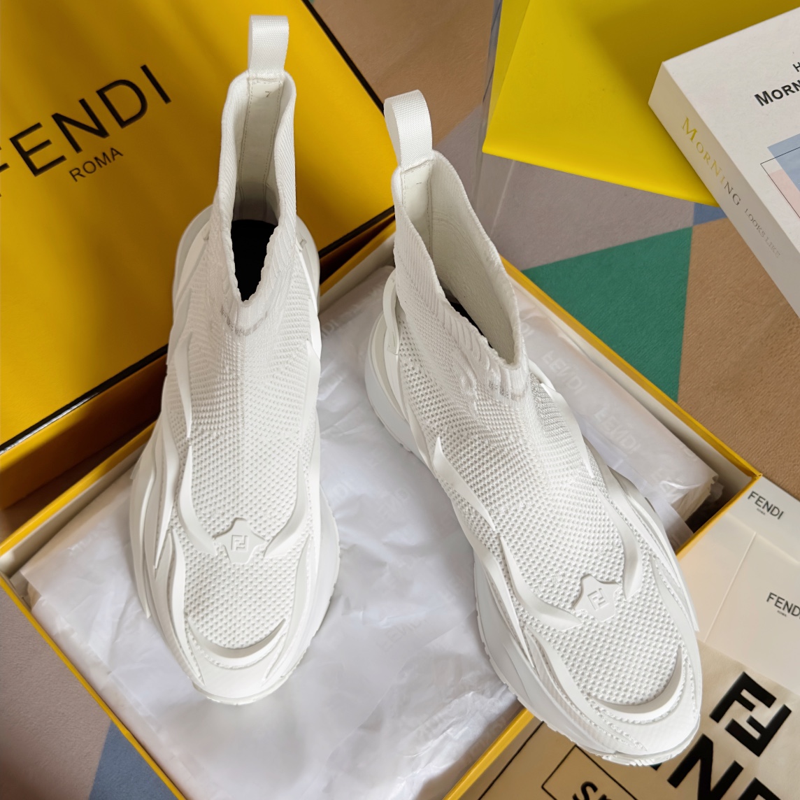 Fendi Zapatos Zapatillas deportivas Impresión Universal para hombres y mujeres Mujeres Hombres Tejido Caucho Tpu Pantalones deportivos