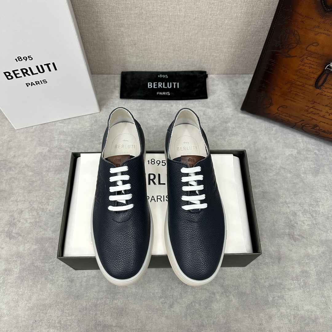 Cómo comprar replcia
 Berluti Venta al por mayor
 Zapatos Zapatillas de monopatín Loafers Azul Cuero de vaca Deerskin Caucho Tpu Casual