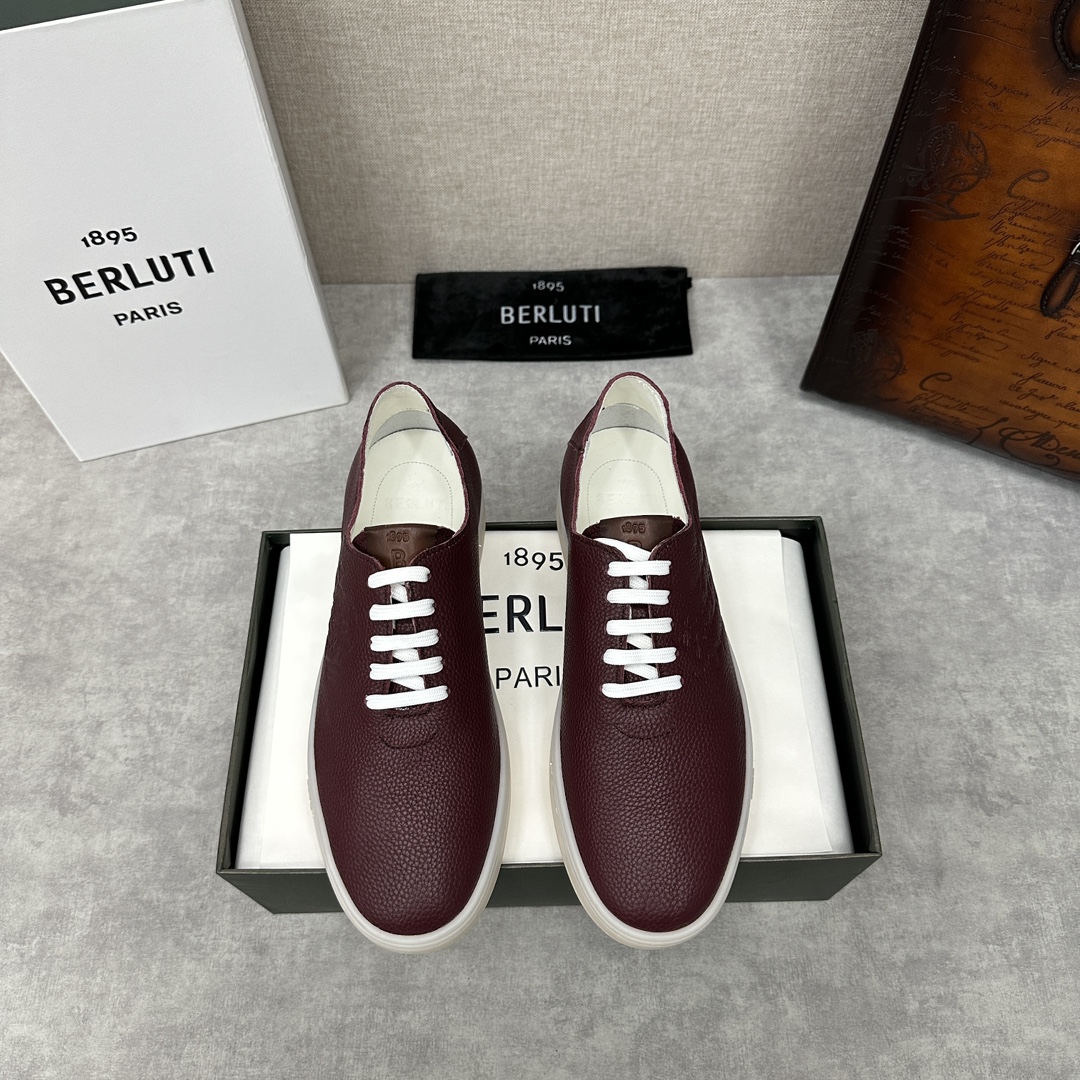 Berluti Zapatos Zapatillas de monopatín Loafers El mejor sitio web para la réplica
 Azul Cuero de vaca Deerskin Caucho Tpu Casual