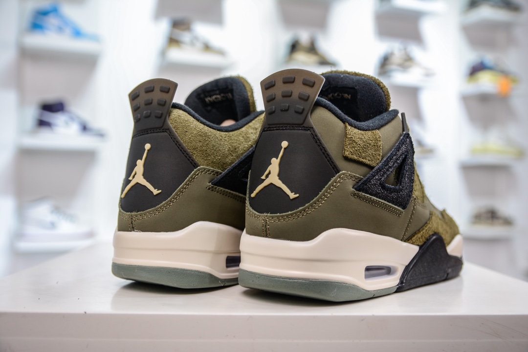 Air Jordan 4 Retro ”Olive Canvas” Army Green Suede FB9927-200