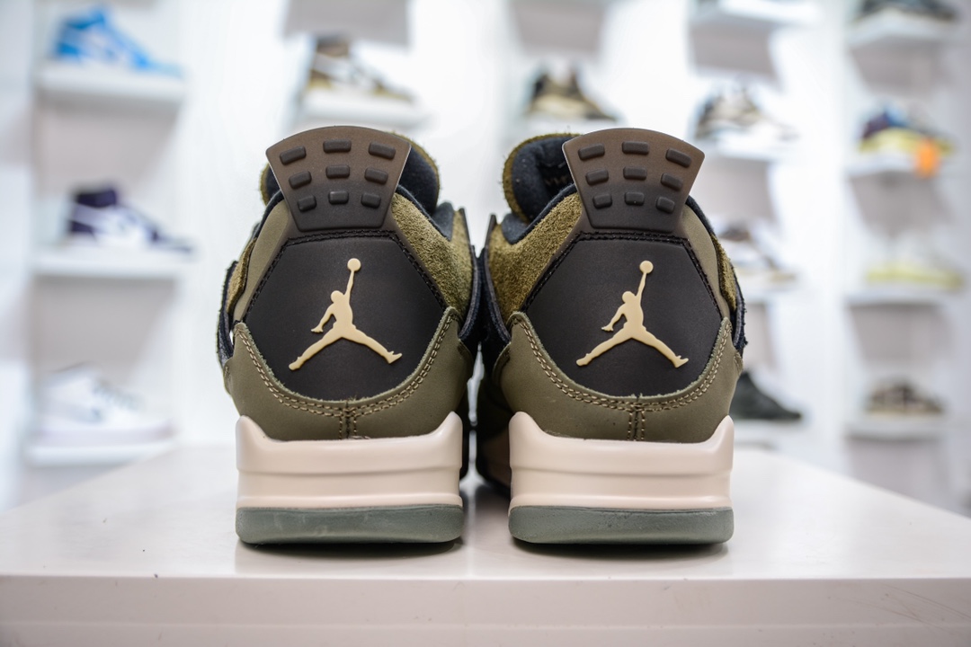 Air Jordan 4 Retro ”Olive Canvas” Army Green Suede FB9927-200