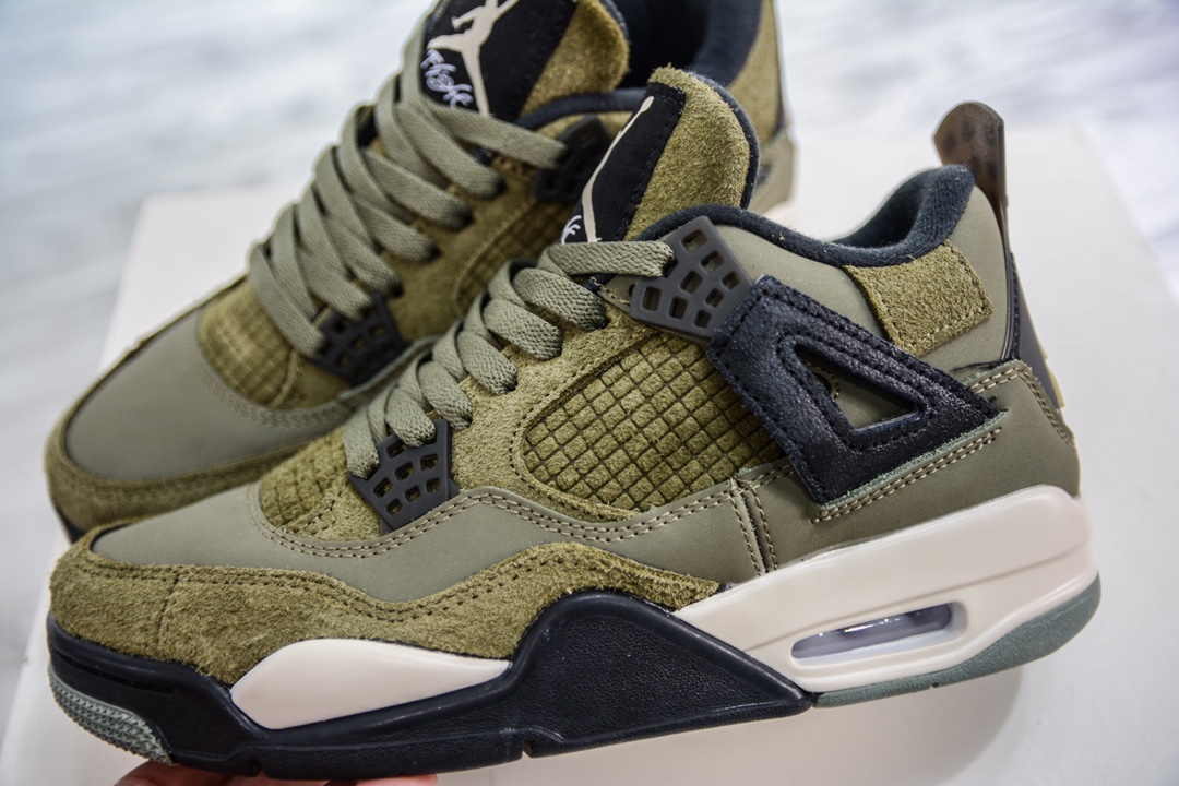 Air Jordan 4 Retro ”Olive Canvas” Army Green Suede FB9927-200