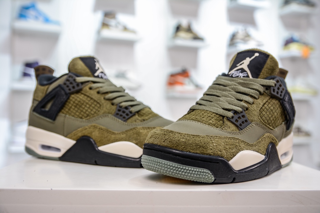 Air Jordan 4 Retro ”Olive Canvas” Army Green Suede FB9927-200