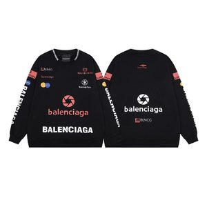 Balenciaga Clothing Sweatshirts Black Embroidery Unisex League