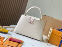 How to start selling replica
 Louis Vuitton LV Capucines Bags Handbags White Taurillon Chains M23083