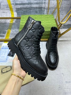 Gucci Martin Boots Cowhide Sheepskin Fall/Winter Collection