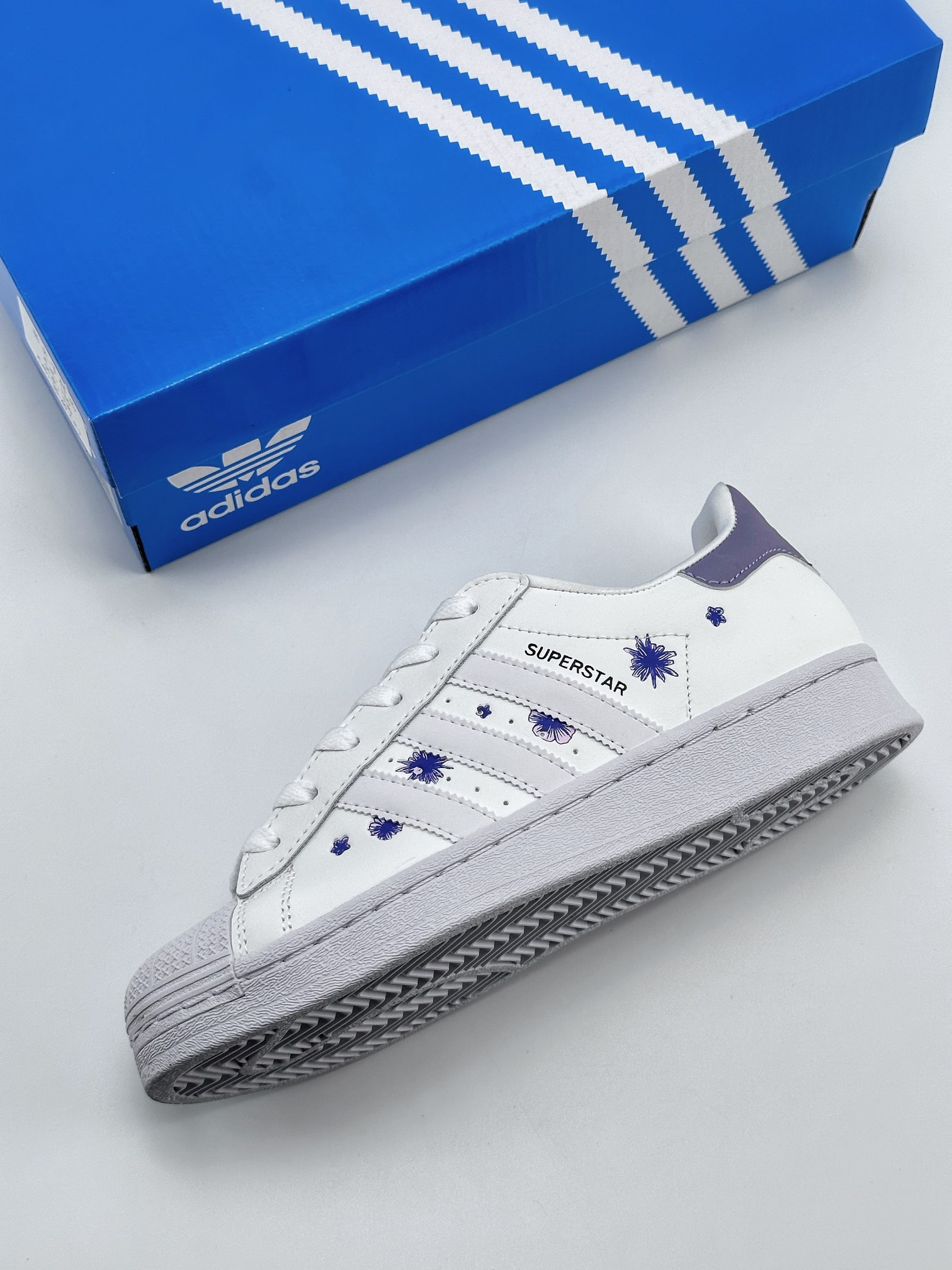 AD Originals Superstar J Shell Toe White Purple HQ4288