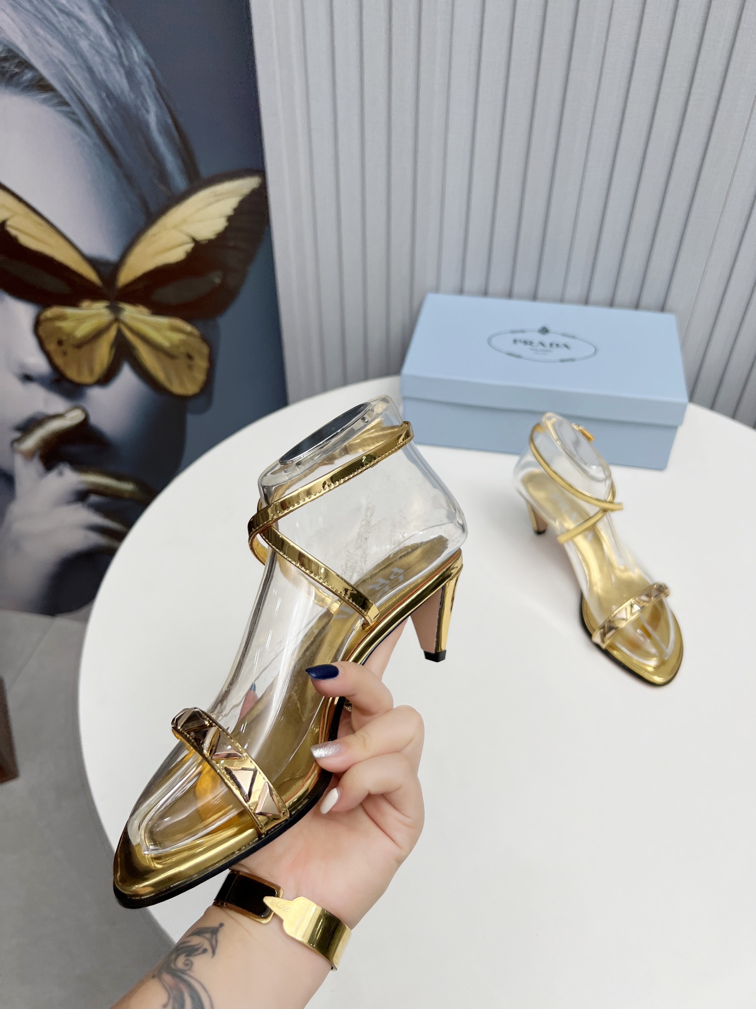 fábrica 2023 SSS relanza las nuevas botas largas y cortas de Prada, sandalias zapatos individuales, 