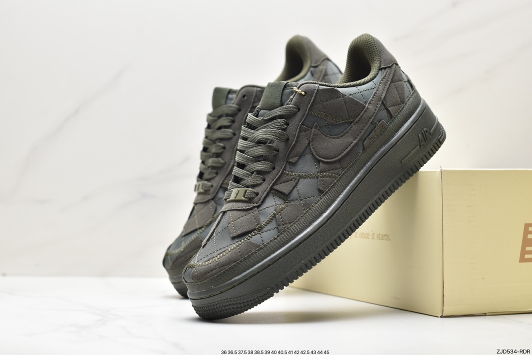 Billie Eilish x Nike Air Force 1‘07 Low SP”Sequoia“空军一号经典低帮百搭休闲运动板鞋“碧梨联名暗军绿碎布”DQ4137-300