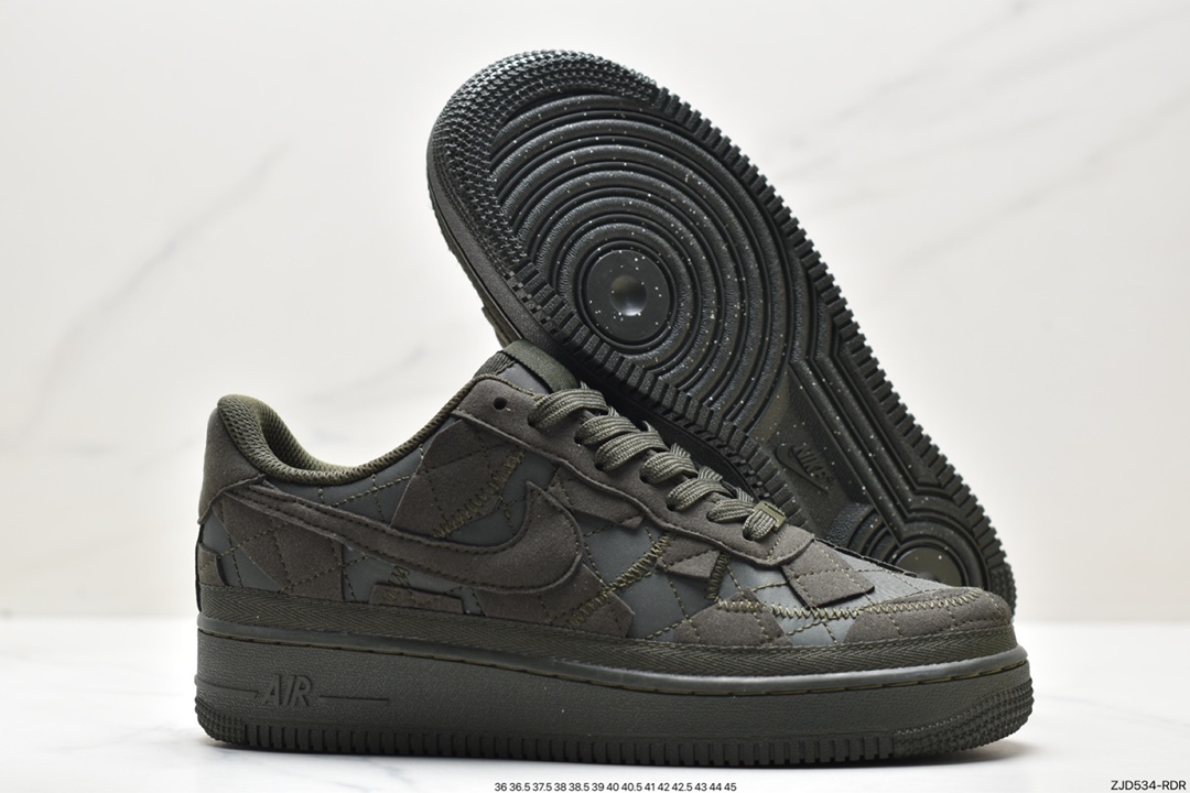 Billie Eilish x Nike Air Force 1‘07 Low SP”Sequoia“空军一号经典低帮百搭休闲运动板鞋“碧梨联名暗军绿碎布”DQ4137-300