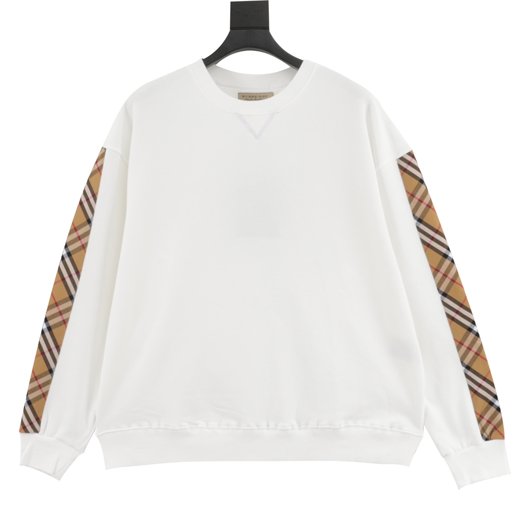 Burberry/巴宝莉 clásico suéter de cuello redondo con patrón de cuadros en los laterales. Comprado originalmente por 800, t…