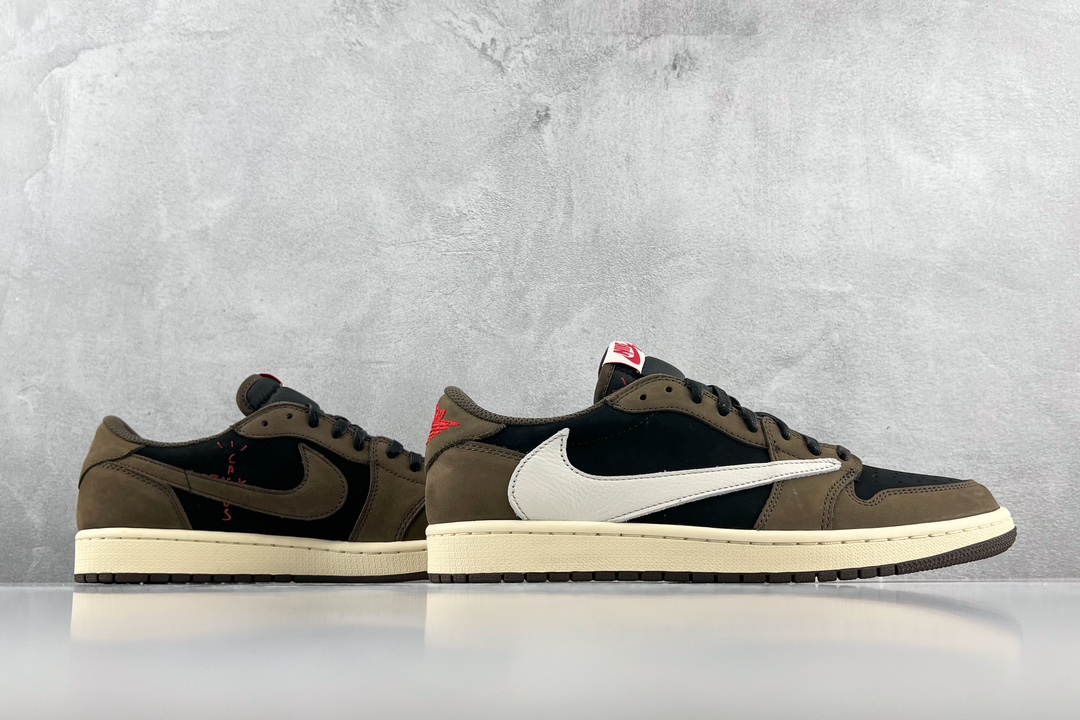 特供版TravisScottxJordanAirJordan1LowOGTSSP联名款深棕倒钩1.0初代